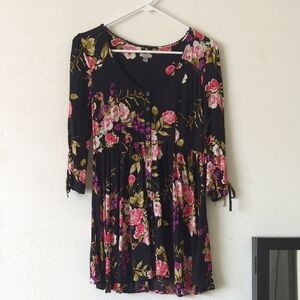 Floral Black Dress